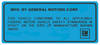 Photo of Motor Vehicle Safety Standards Decal     for 1970 Chevelle