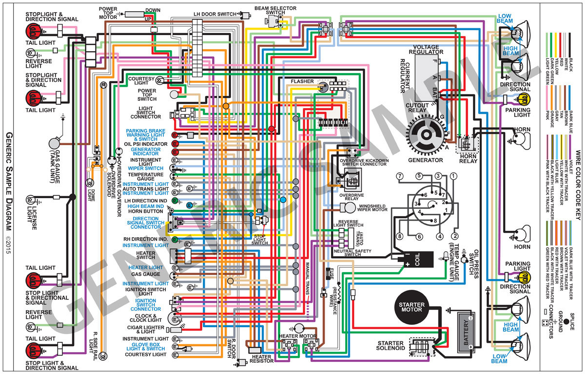 Factory Wiring Diagram, Full Color Fits 1964 El Camino ... el camino wiring diagram manual 1964 parts 