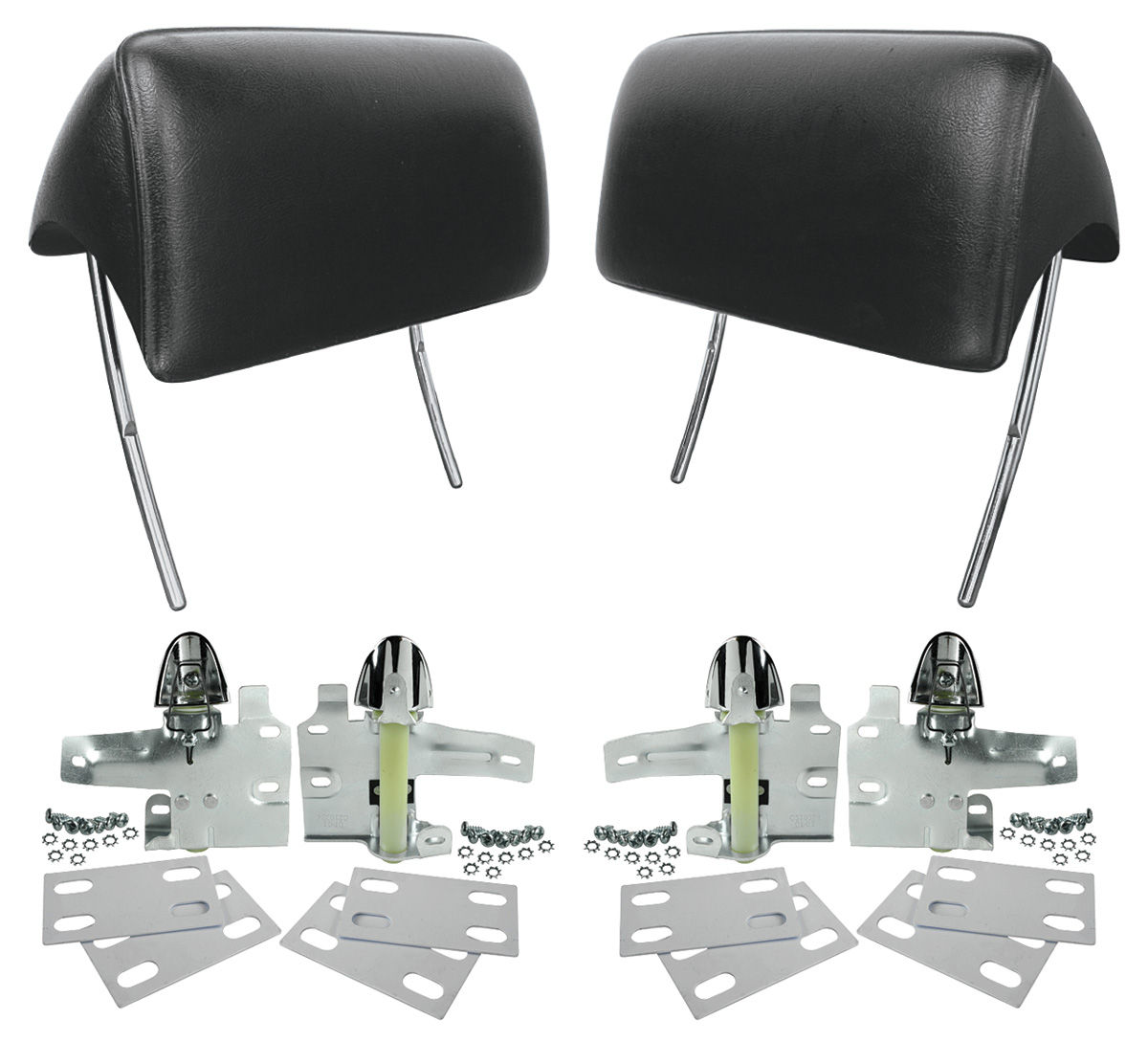 RESTOPARTS Chevelle Headrests, Reproduction Bucket Seat w/mounting kit