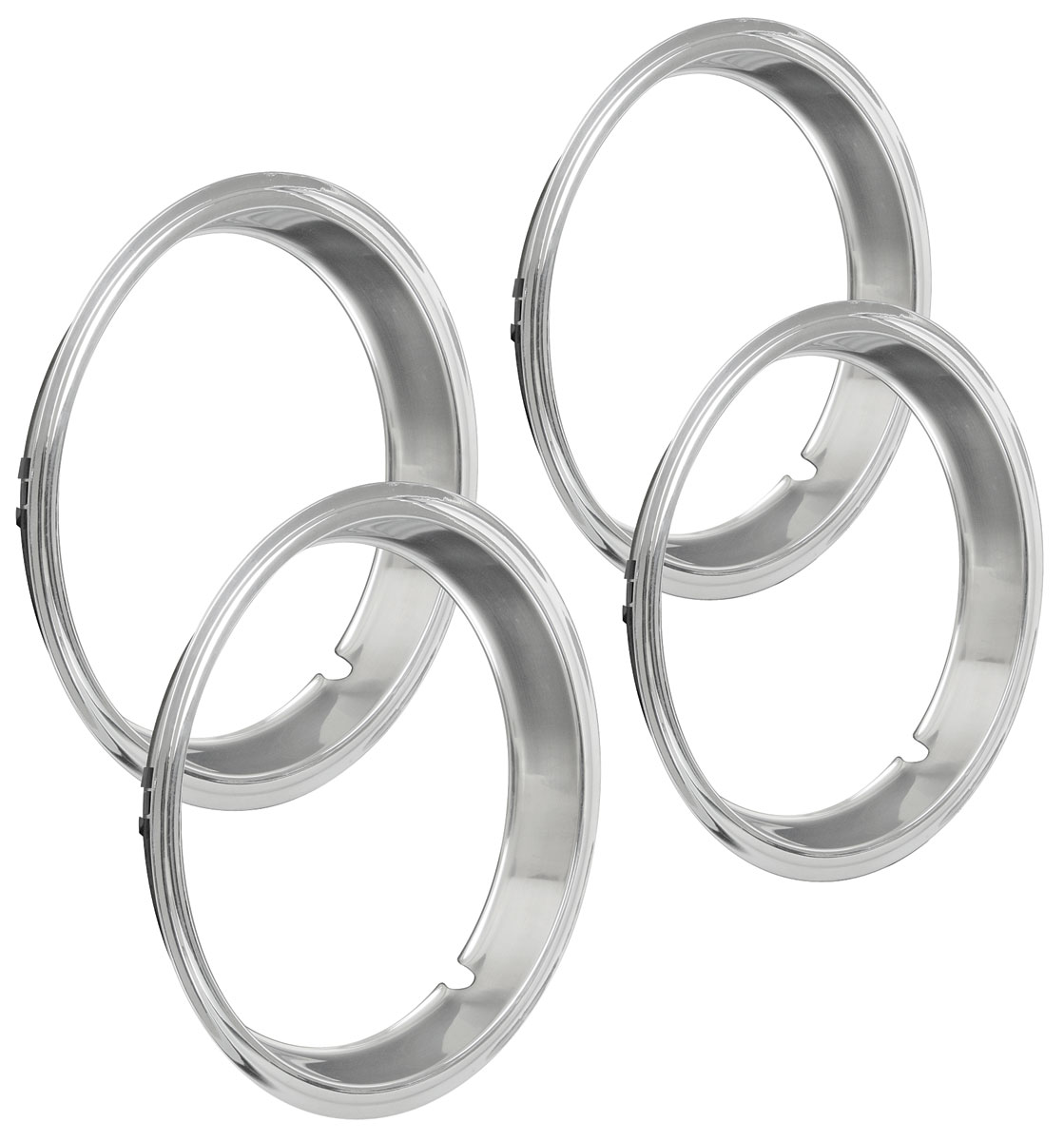 196568 GTO Wheel Trim Rings, Reproduction Rally (Chrome) Oem Lip 14" X