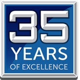 OPGI celebrates its 35th consecutive year in the business logo