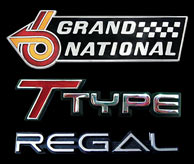 Buick Grand National, T-Type, and Regal badges