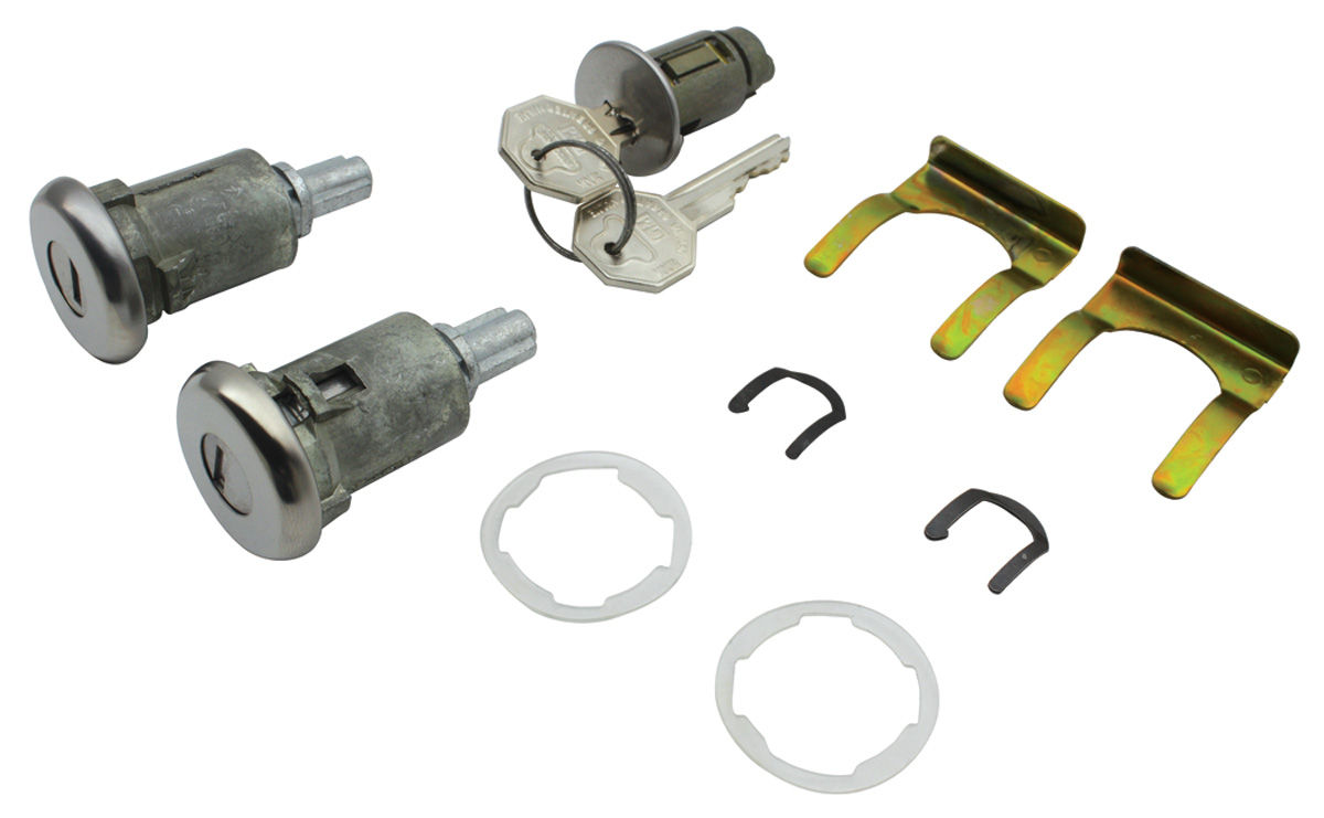 Lock Set, Ignition/Doors, 196164 Bonn/Cat/GP, w/ Long Cylinder