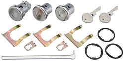 Lock Set, Doors/Trunk, 1962/1966 Skylark/1967 A-body/1966-67 GTO, w/ Early Keys
