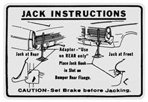 Decal, 64 Pontiac, Jacking Instructions
