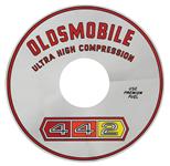 Decal, 65-67 442, Air Cleaner, Ultra High Compression, 400 4bbl, 11 Inch, Silver