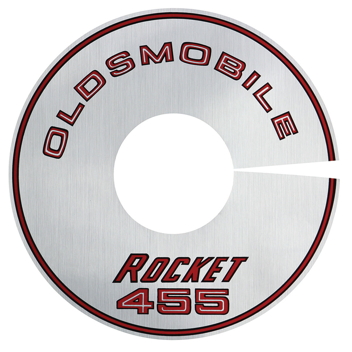 Pontiac 455-4V Air Cleaner Decal Red & White on Silver