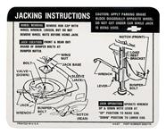 Decal, 68-69 Chevelle, Jacking Instructions, Except 69 SS