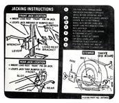 Decal, 70 El Camino, Jacking Instructions