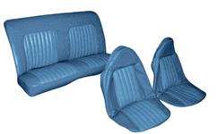 Seat Upholstery Set, 1973-77 Cut/442, Front Buckets/Coupe Rear, Vinyl/Velour