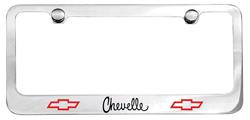 License Plate Frame, Designer, w/ 1970-72 Chevelle Script w/ Bowtie