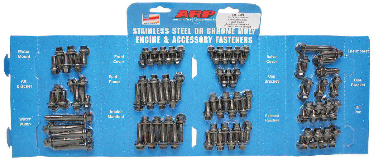 Bolt Kit, ARP, SB Engine, Black, 12 PT