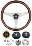 Steering Wheel Kit, Grant Mahogany 3-Spoke, Chevrolet, w/Red Bowtie Cap