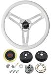 Steering Wheel, Grant Classic 5, 1964-65 Chevrolet, White w/ Red Bowtie Cap