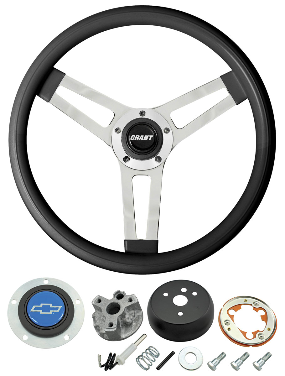 Steering Wheel Kit, Grant Classic 5, 196769 Chevrolet, w/Blue Bowtie