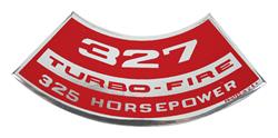 Decal, Air Cleaner, 1964-77 Chevelle & El Camino & MC, 327 Turbo-Fire 325HP