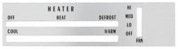 Faceplate, Heater Control, 1970-72 Oldsmobile Cutlass