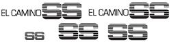 Decal, 78-83 El Camino, Body Stripe Kit, SS, Silver, Red, Charcoal