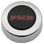 Center Cap, Wheel, 1967-70 Pontiac, Black, PMD w/ Red Letters