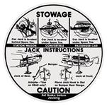 Decal, 66 Pontiac, Jacking Instructions, Early, 6 1/2 inch diameter