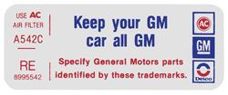 Decal, 77 Pontiac, 2V, Keep Your GM Car All GM, 8995542, RE