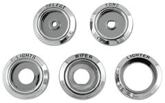 Bezel Set, Dash Switches, 1967-72 Pontiac A-Body & Full Size, With Black Letters