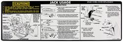 Decal, 77-83 Malibu Wagon, Jacking Instructions, 472350