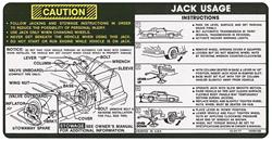 Decal, 78 Malibu, Jacking Instructions, 14000188