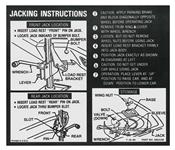 Decal, 70 Chevelle, Jacking Instructions, Late 70
