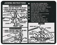 Decal, 71 Chevelle, Jacking Instructions