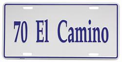 License Plate, Custom, 1970 El Camino