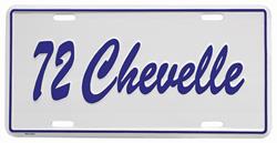 License Plate, Custom, 1972 Chevelle