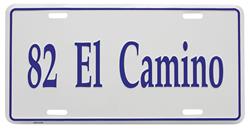 License Plate, Custom, 1982 El Camino