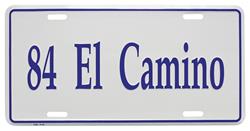 License Plate, Custom, 1984 El Camino