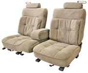 Seat Upholstery, Cloth, 1981-87 El Camino, Front Split Bench, Square Pillow-Top