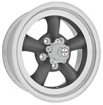 Wheel, American Racing, Torq-Thrust D, 15"x8-1/2", 5x4-3/4", Gray/Machined Lip