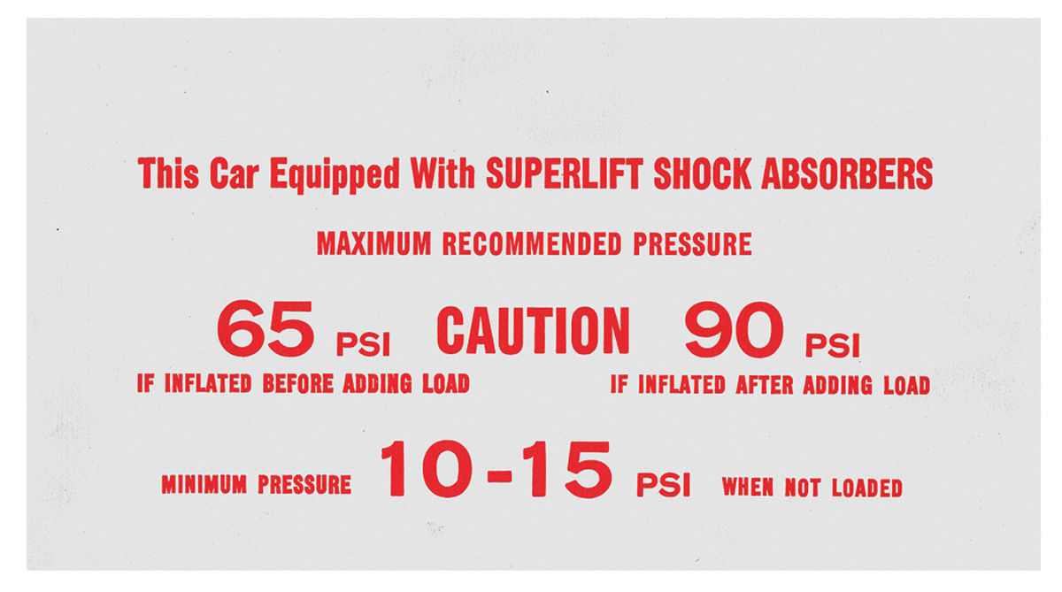 Decal 79 El Camino Air Shock Instruction