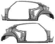 Frame Assembly, Quarter Panel & Door, 1968-69 Pontiac A-Body, Pair