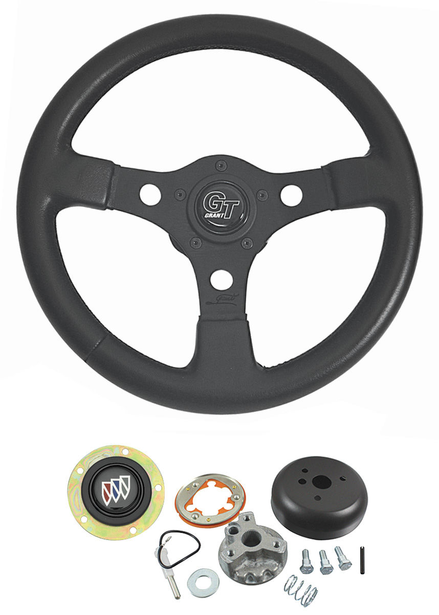 Steering Wheel Kit, Grant Formula GT, 196466 Buick, Black
