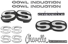 Emblem Kit, 1971 Chevelle Super Sport (SS) 350/396 'Cowl Induction"