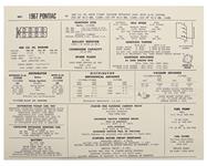 Tune-Up Sheets; 1967 Pontiac, V8 400, 2bbl/290 & 4bbl/325-333hp