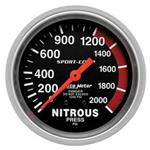 Gauge, Nitrous Pressure, AutoMeter, 2-5/8", Mechanical, 0-2000PSI