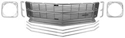 Grille Kit, 1971 Chevelle & El Camino, Silver, 6 Pieces, Deluxe
