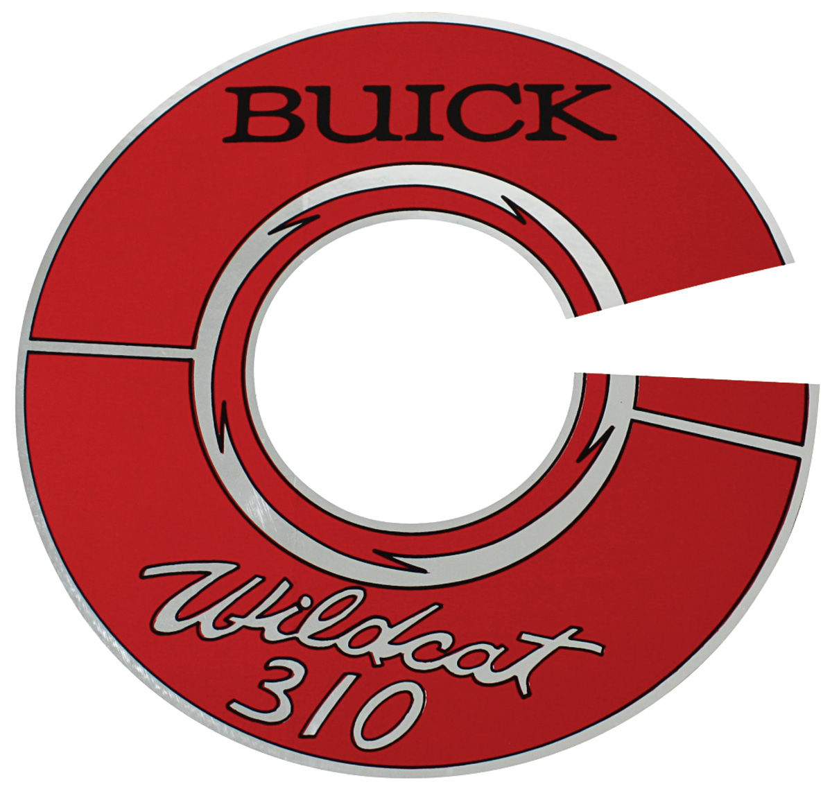 Decal, 6466 Buick, Air Cleaner, Wildcat, 310, 7 Inch, Silver