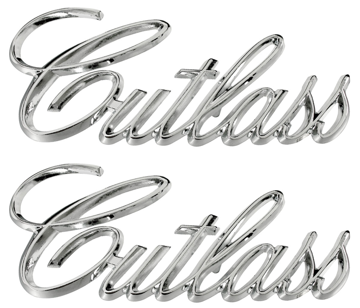 RESTOPARTS Emblems, Fender, 197172 Cutlass/Supreme, Script, Pair