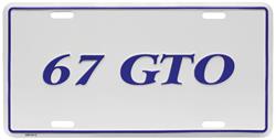 License Plate, Custom, 1967 GTO