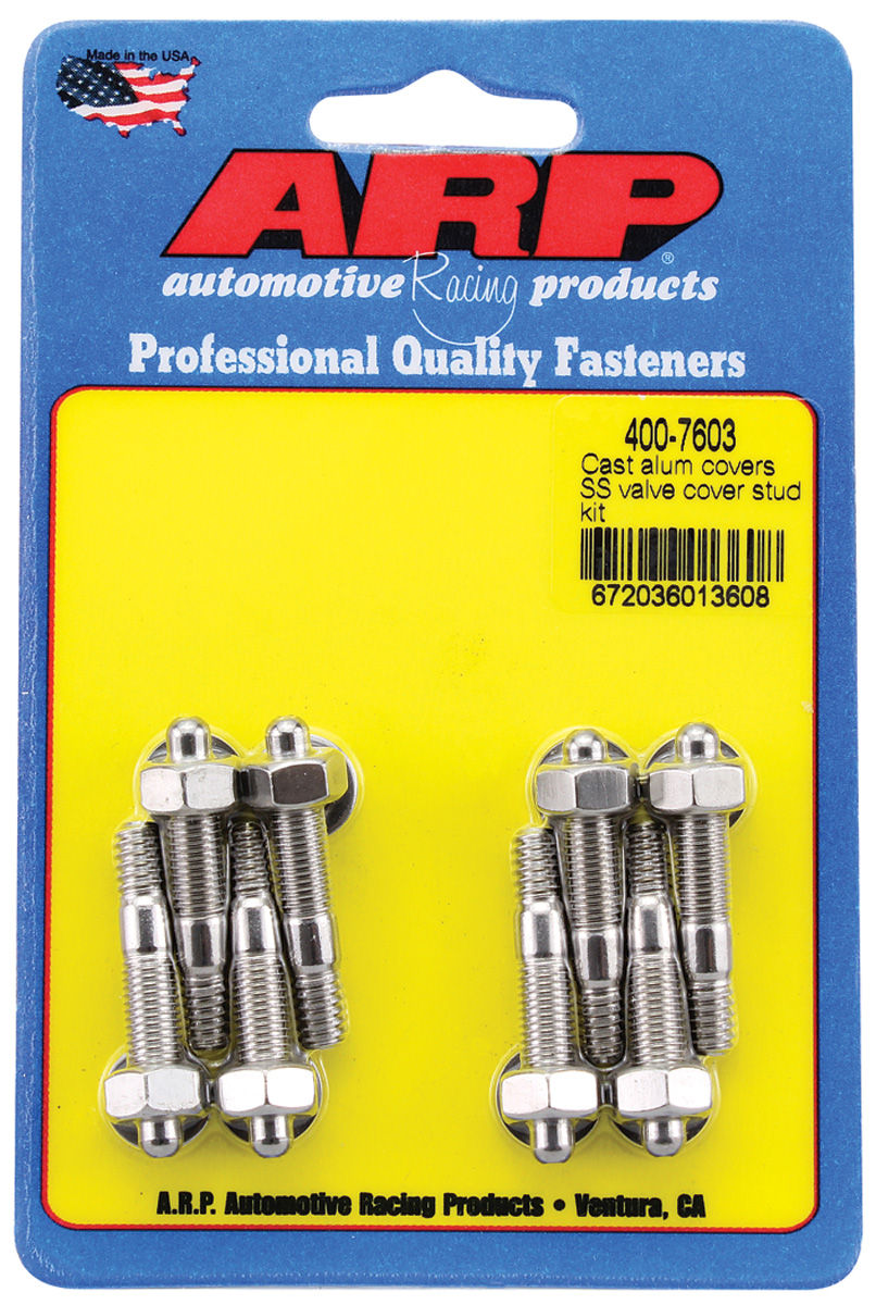 Studs, Valve Covers, ARP, SB, Stainless, Hex Head, Cast Aluminum