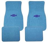 Floor Mats, Raylon Loop, 64-73 Chevelle & El Camino & Monte Carlo, Bowtie, 4pc