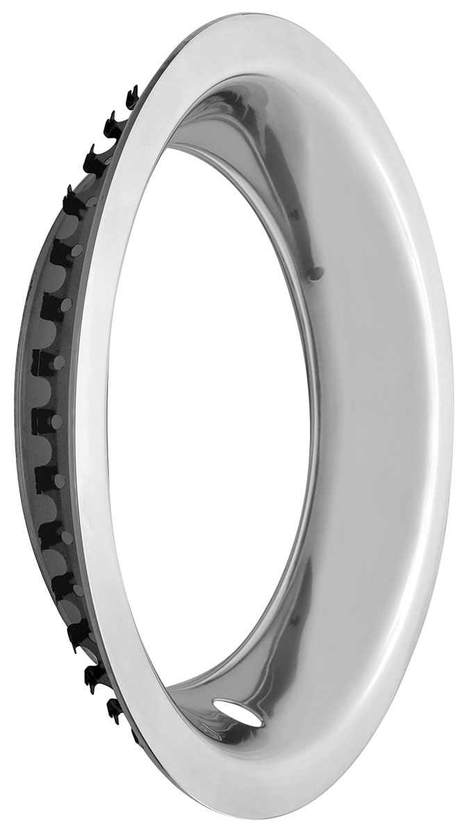U.S. Wheel Trim Ring, 15" X 8" Rally Wheel, Round Lip, Stainless