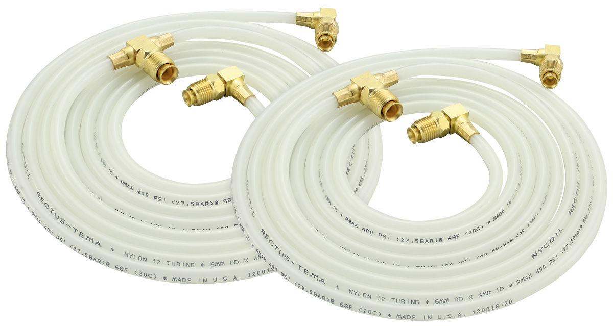 1966-67 Ford Fairlane 500 & XL convertible top pump to cylinder hoses line set 